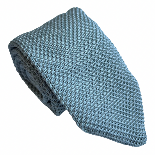 Light Grey Knit Necktie - Skinny