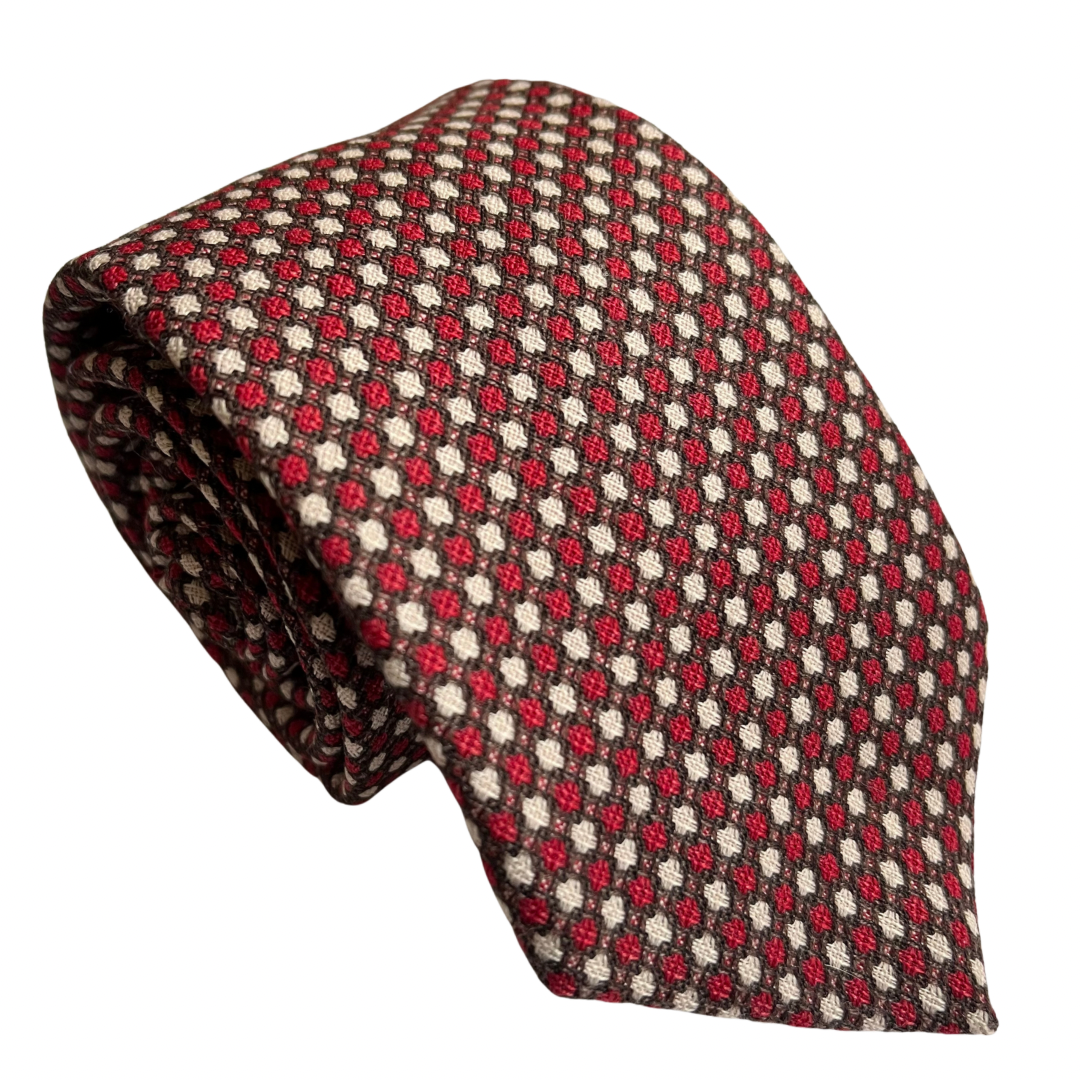 Red Brown White Dot Necktie