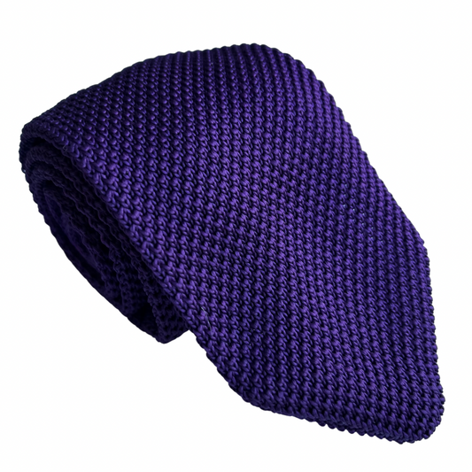 Purple Knit Necktie - Skinny