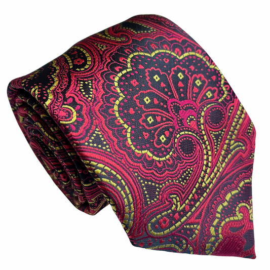 Red Gold Wine Necktie