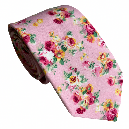 Light Floral Necktie - Skinny